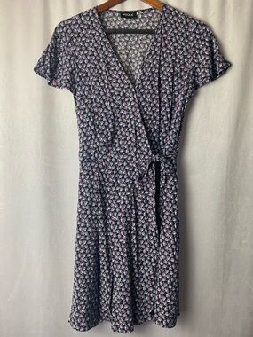 Kookai Paris Wrap Dress Purple Floral Viscose Pockets French Girl Glam Luxe 4